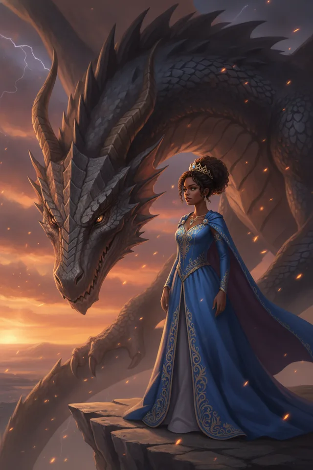 The dragon: a painted story scene