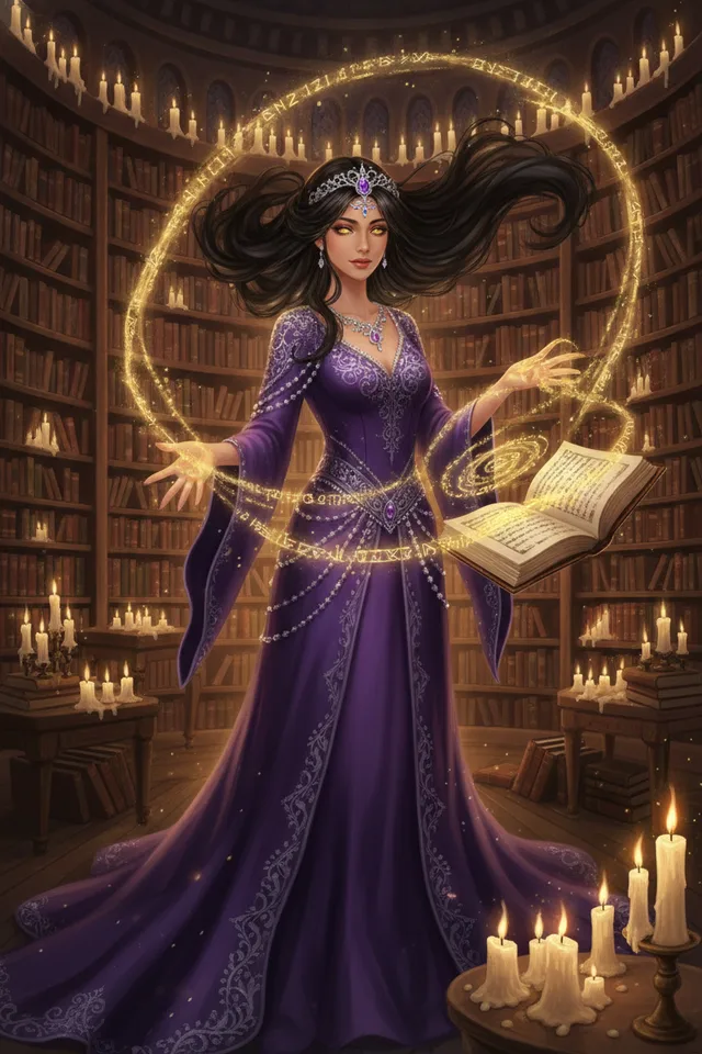 The sorceress: a painted story scene