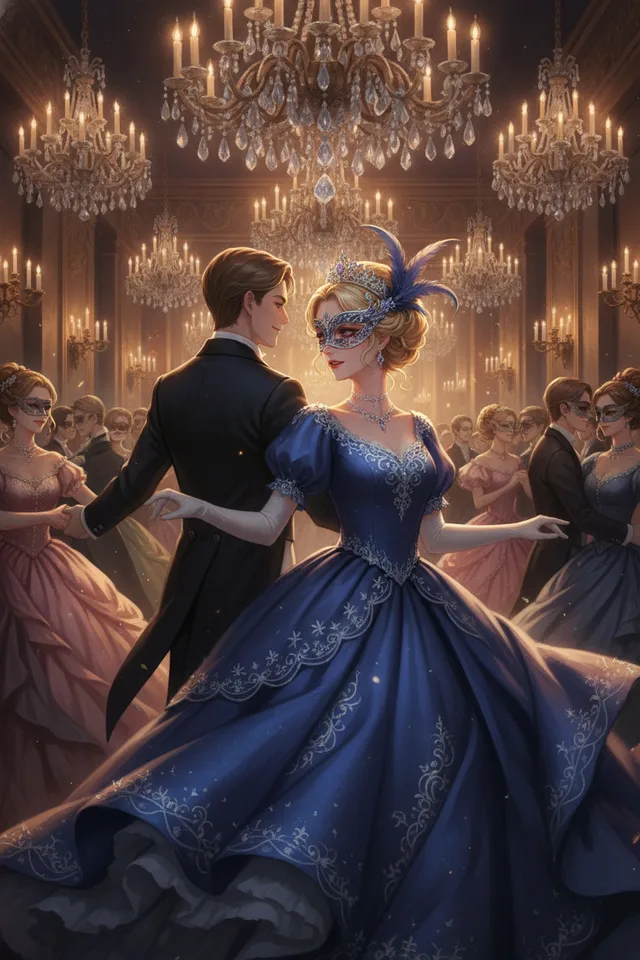 The masquerade: a painted story scene